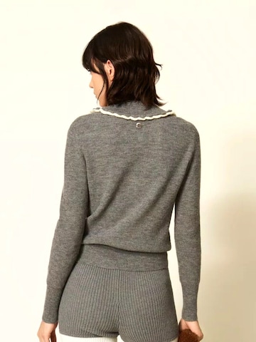 Twinset - Jersey 'Actitude polo shirt with crochet collar' en gris