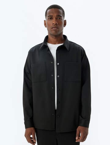 Koton Regular fit Button Up Shirt in Black: front