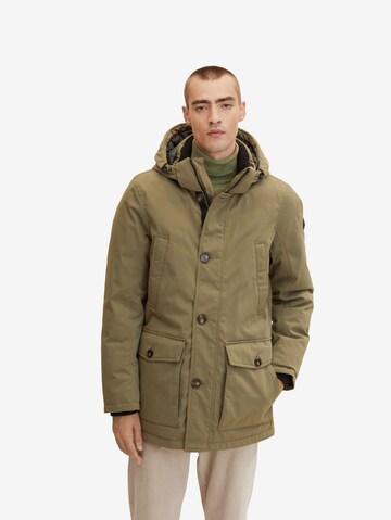 TOM TAILOR Winterparka in Groen: voorkant