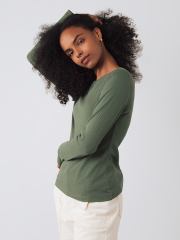 Honest Basics Shirt 'Long Rib'‌‌‌‌‌‌‌ in Grün