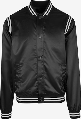 Urban Classics Between-Season Jacket 'Satin' in Black: front