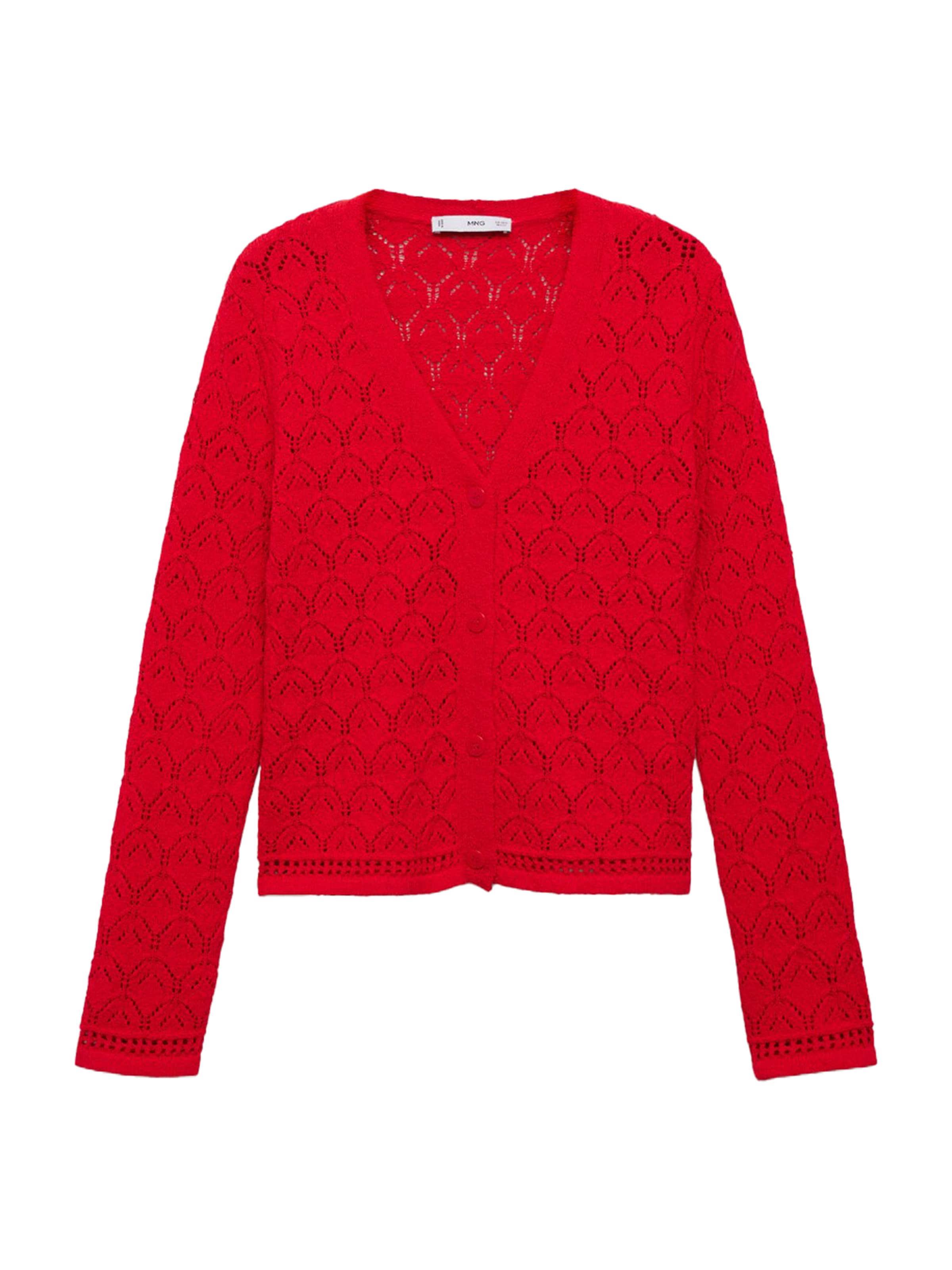 MANGO Kardigán 'SITO' - Červená: predná strana