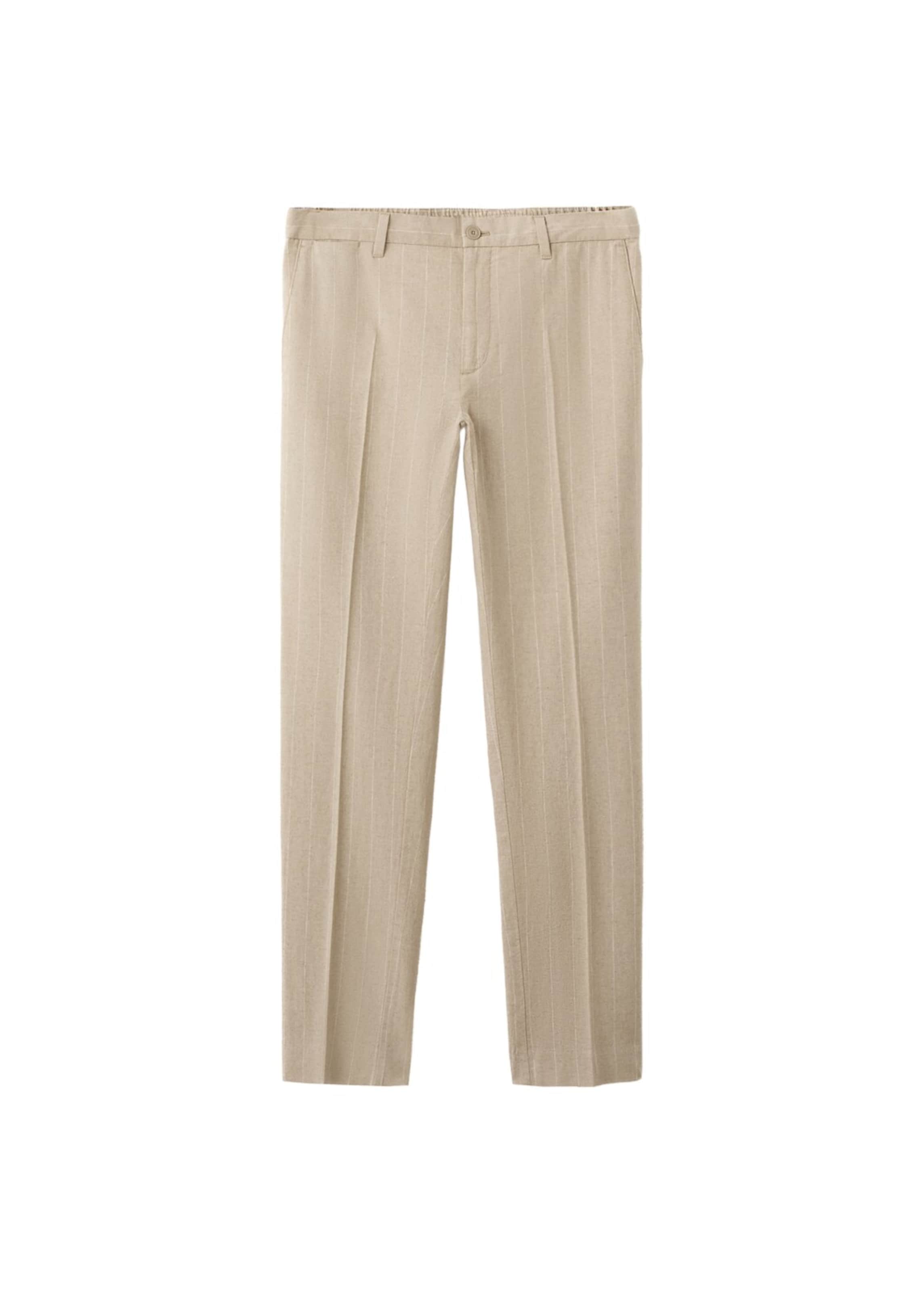 MANGO MAN Pleated Pants 'Rainier' in Beige: front