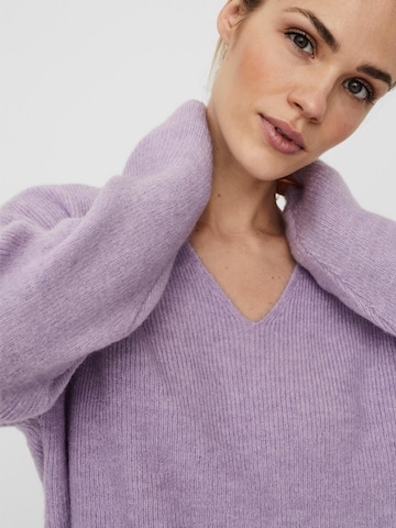 VERO MODA Sweater 'VMCREWLEFILE' in Purple