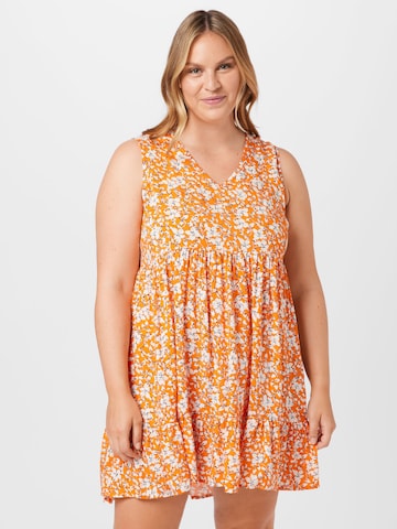 Trendyol Curve - Vestido em laranja: frente