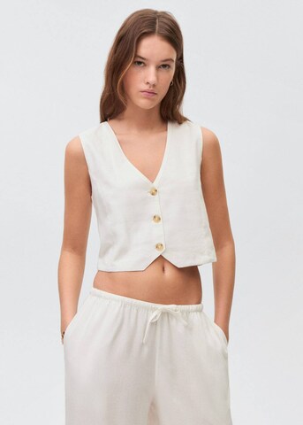 MANGO TEEN Vest 'Linenv' in White
