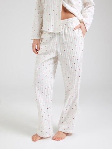 Hunkemöller Pyjamabroek in Wit: voorkant