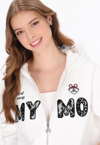 MYMO - Sudadera con cremallera en blanco