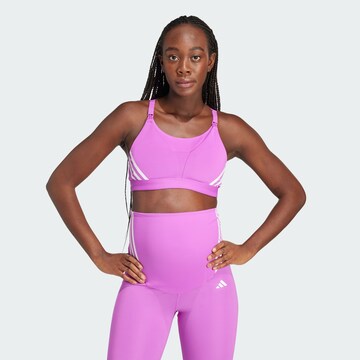 ADIDAS PERFORMANCE Bustier Sport bh 'Powerimpact Luxe' in Lila: voorkant