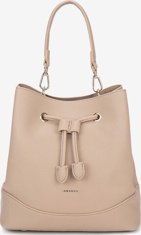 Borsa a mano 'Borsa a Mano Donna Vegan Leather con Coulisse e Tracolla Rimovibile' di Diana&Co. in beige: frontale