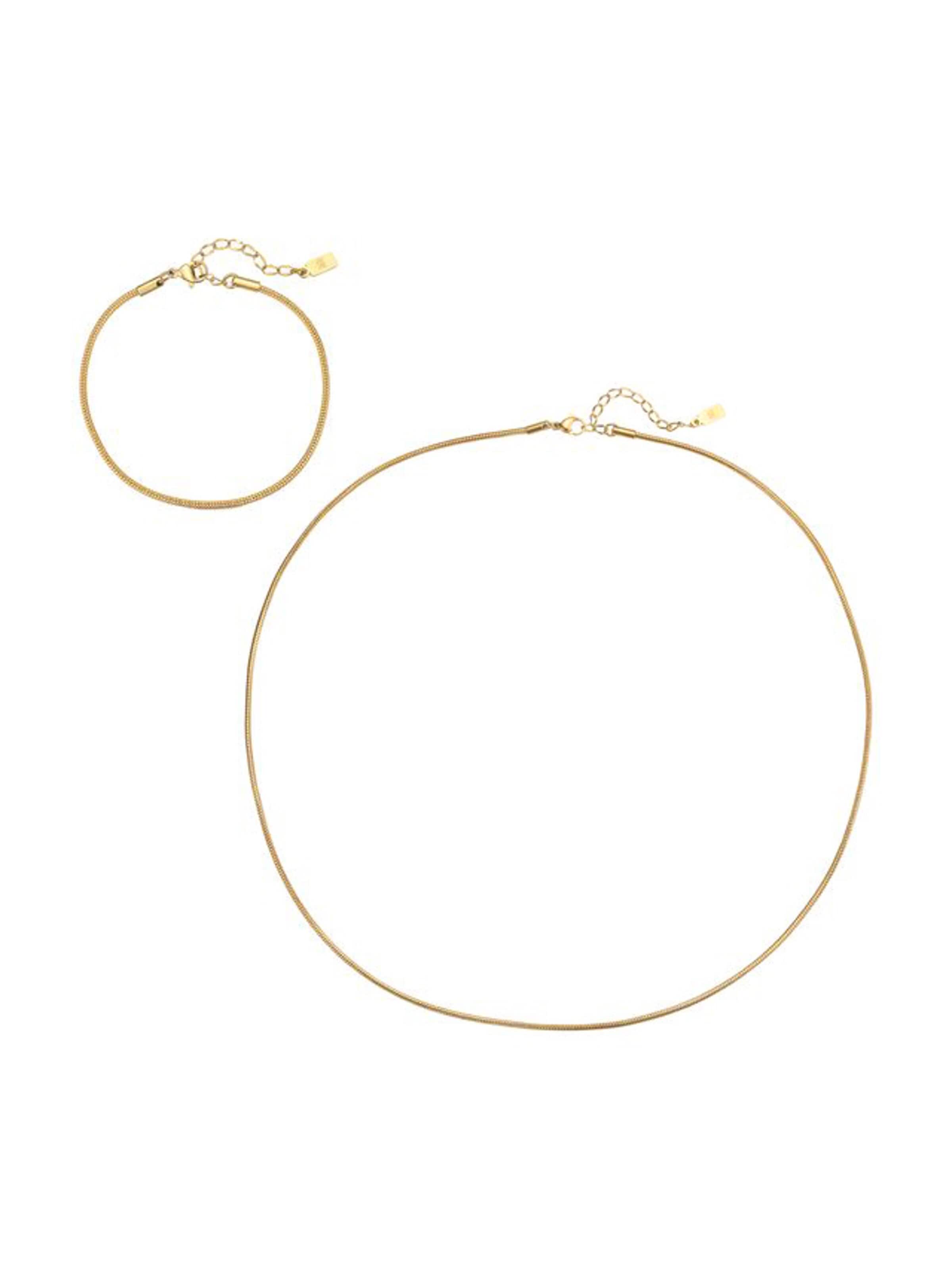 Hey Happiness Sieraden set 'Edge Snake' in Goud: voorkant