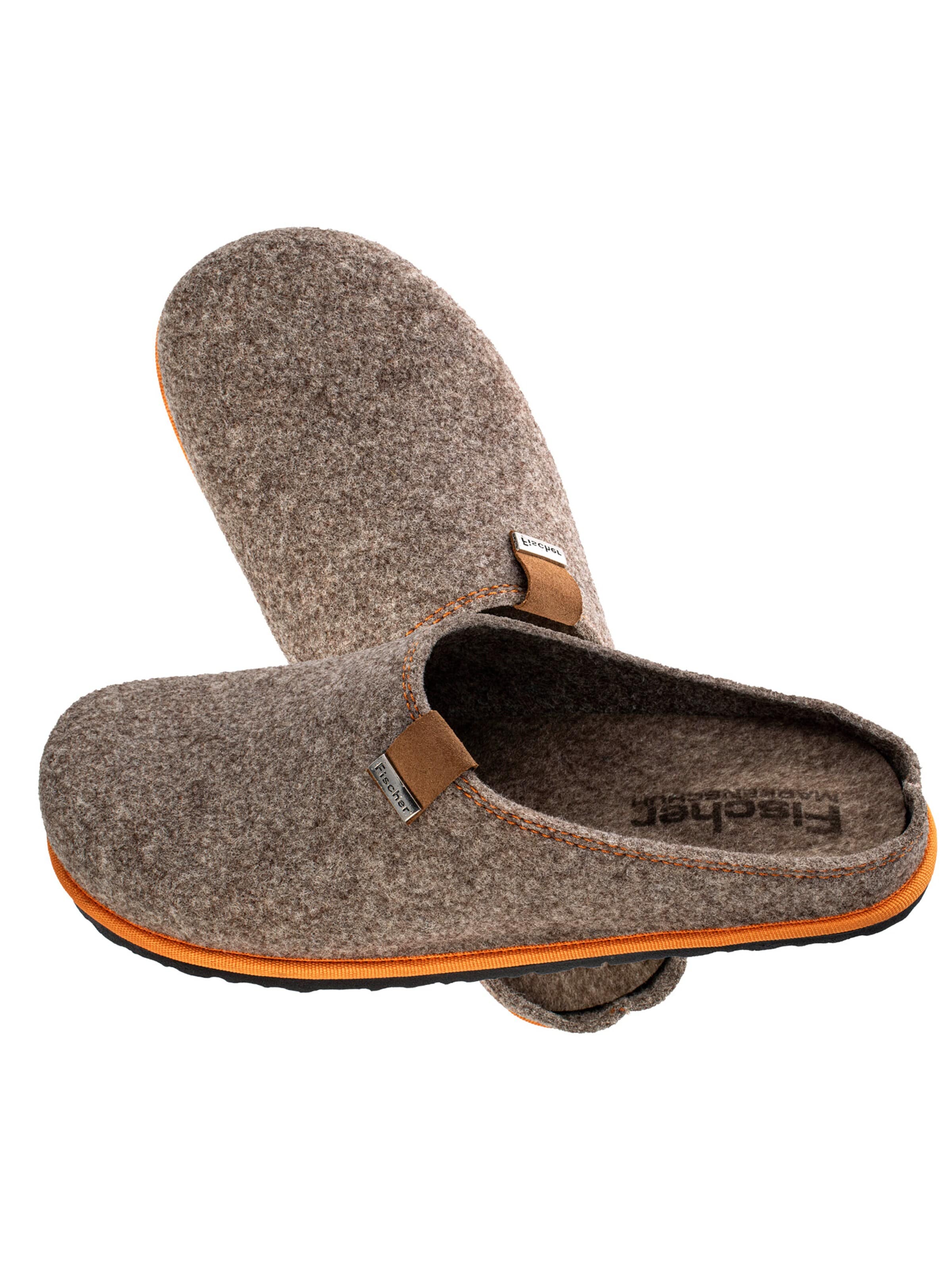 Fischer Markenschuh Slippers 'Helge' in Brown