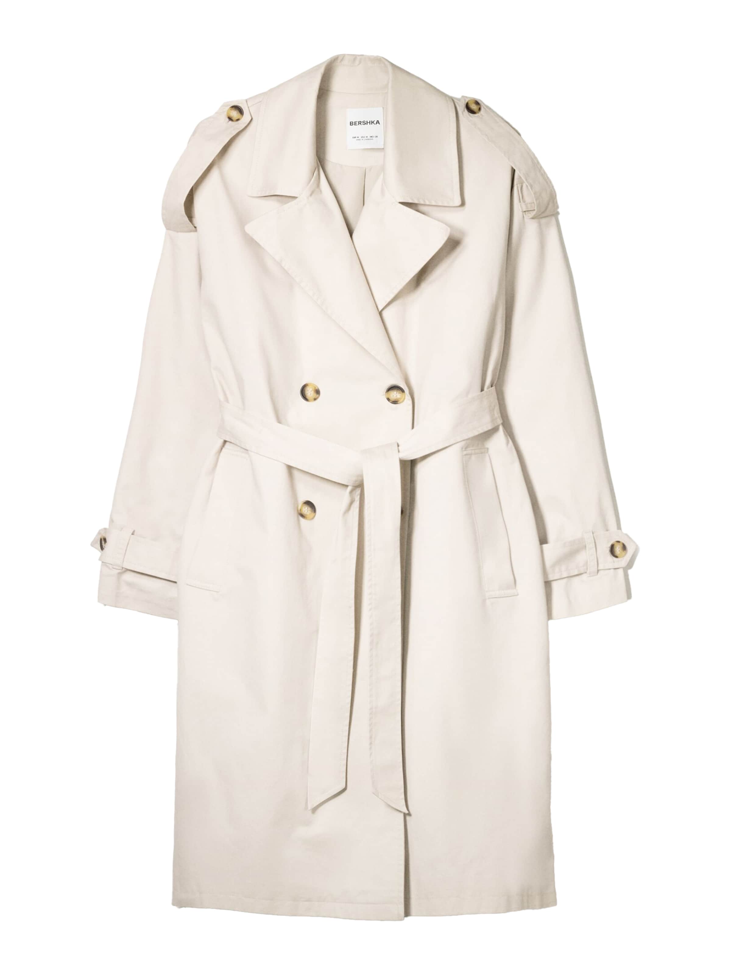 Bershka Prehoden plašč | siva barva: sprednja stran