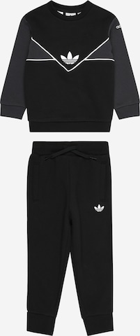 ADIDAS ORIGINALS Sweat suit 'Adicolor Crew' in Black: front