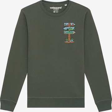 Sweat-shirt ' Adventure is everywhere ' Watapparel en vert : devant