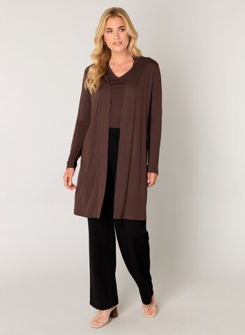 BASE LEVEL Knit Cardigan in Brown: front