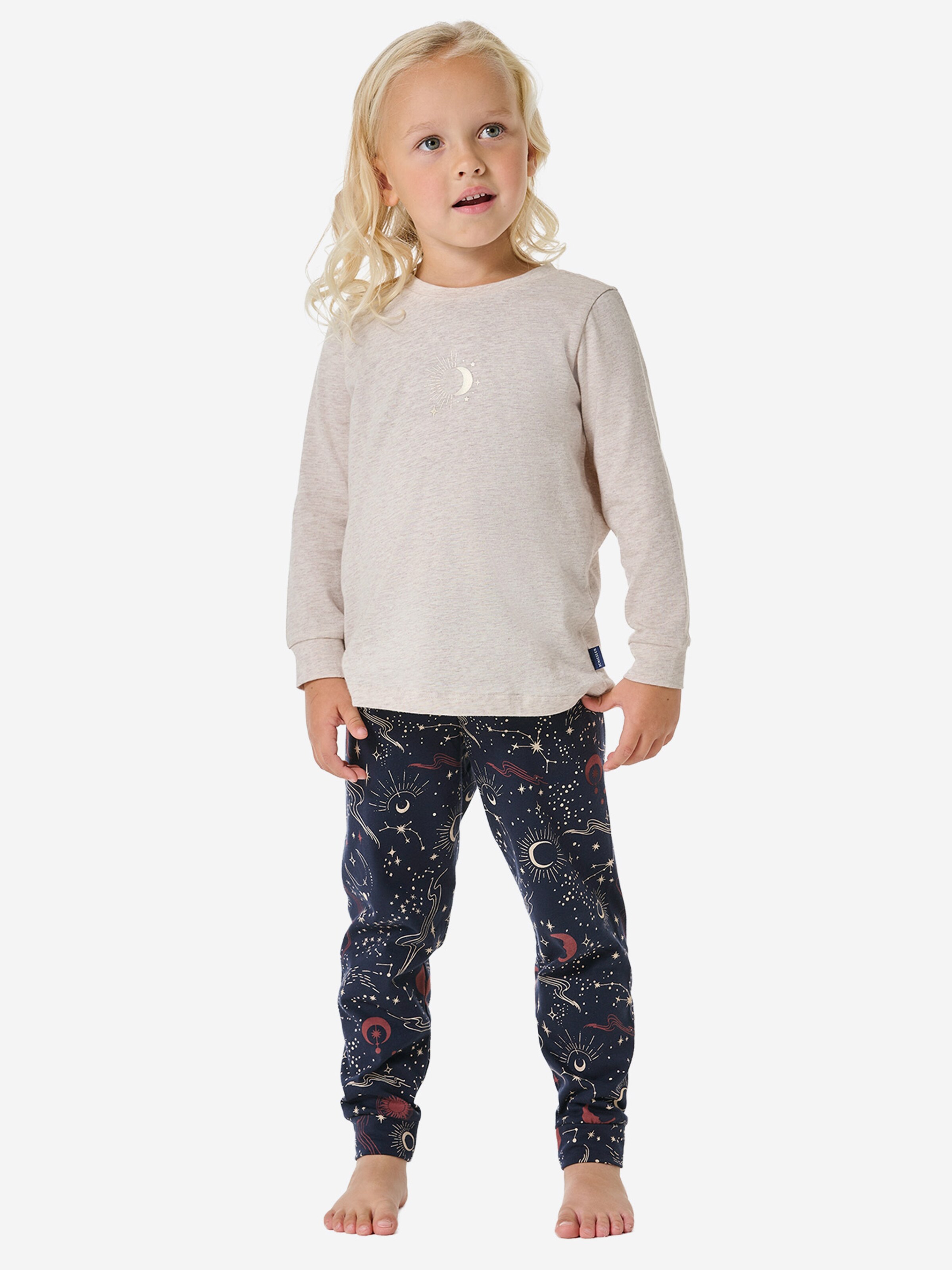 Pyjama ' Family ' SCHIESSER en beige : devant