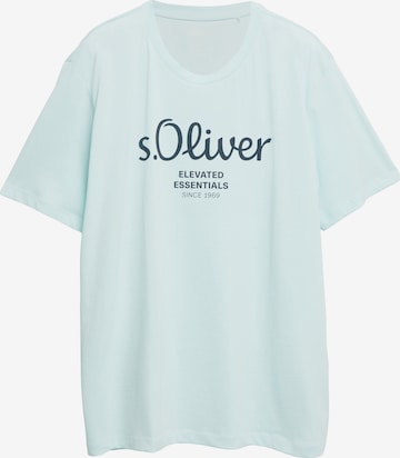 s.Oliver Men Big Sizes Shirt in Blue: front