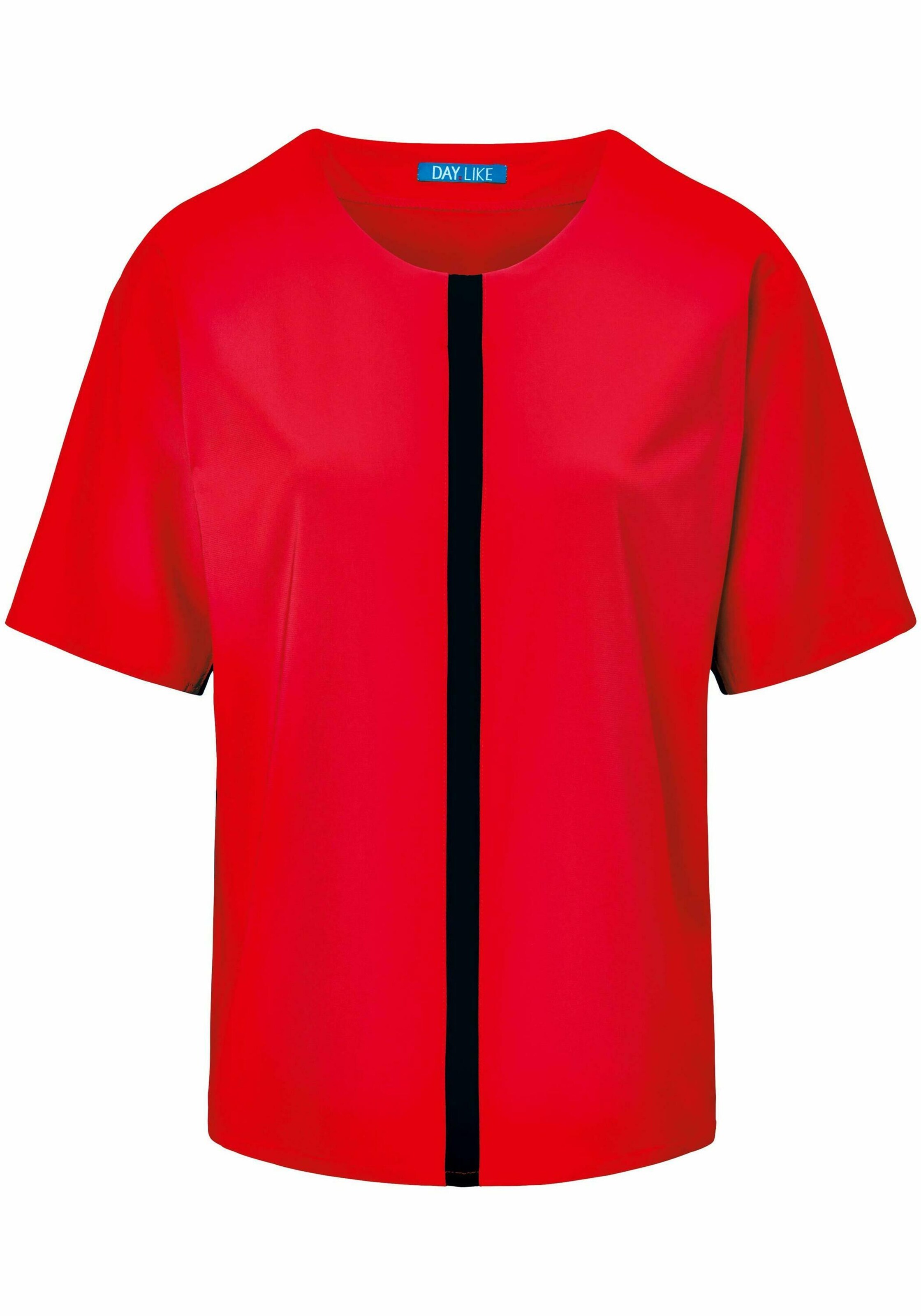 Frauen Große Größen DAY.LIKE Kurzarmbluse Blusen-Shirt zum Schlupfen in Rot - ED59329