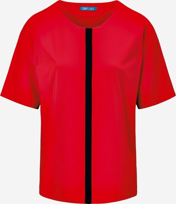 DAY.LIKE Kurzarmbluse Blusen-Shirt zum Schlupfen in Rot: predná strana