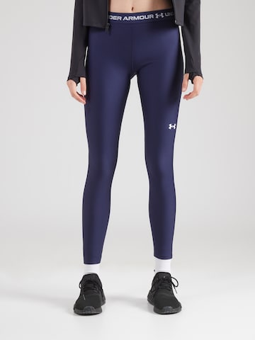 UNDER ARMOUR Skinny Workout Pants in Blue: front