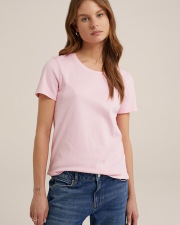 T-shirt WE Fashion en rose : devant