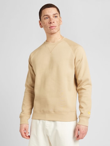 Carhartt WIP Sweatshirt 'Chase' in Beige: front