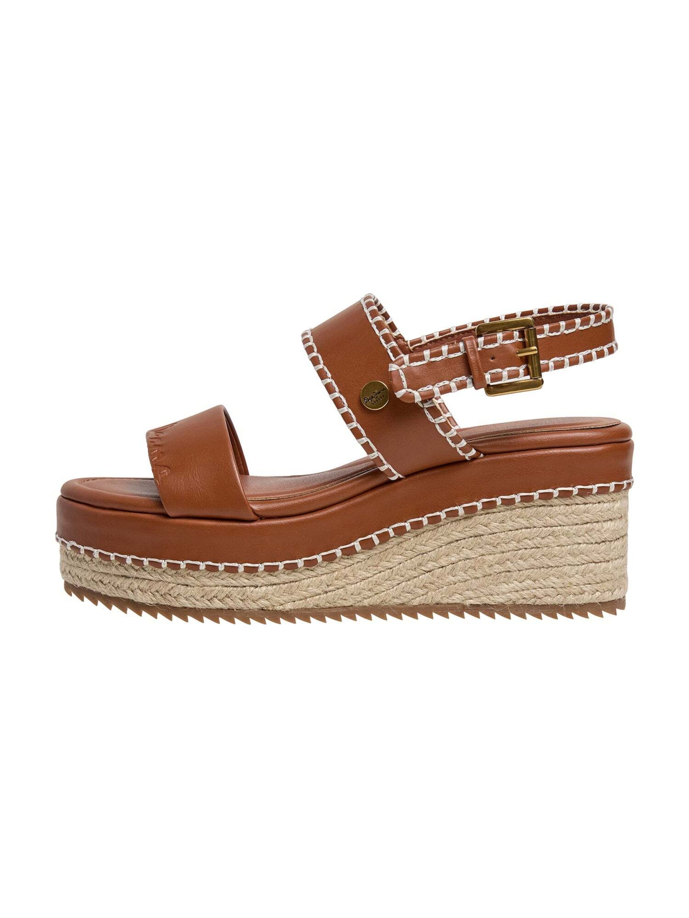 Pepe Jeans Sandale 'BILLIE LOG' in Braun: Vorderseite