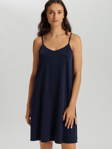 Chemise de nuit ' Spaghettidress Cotton Silk ' Hanro en bleu : devant
