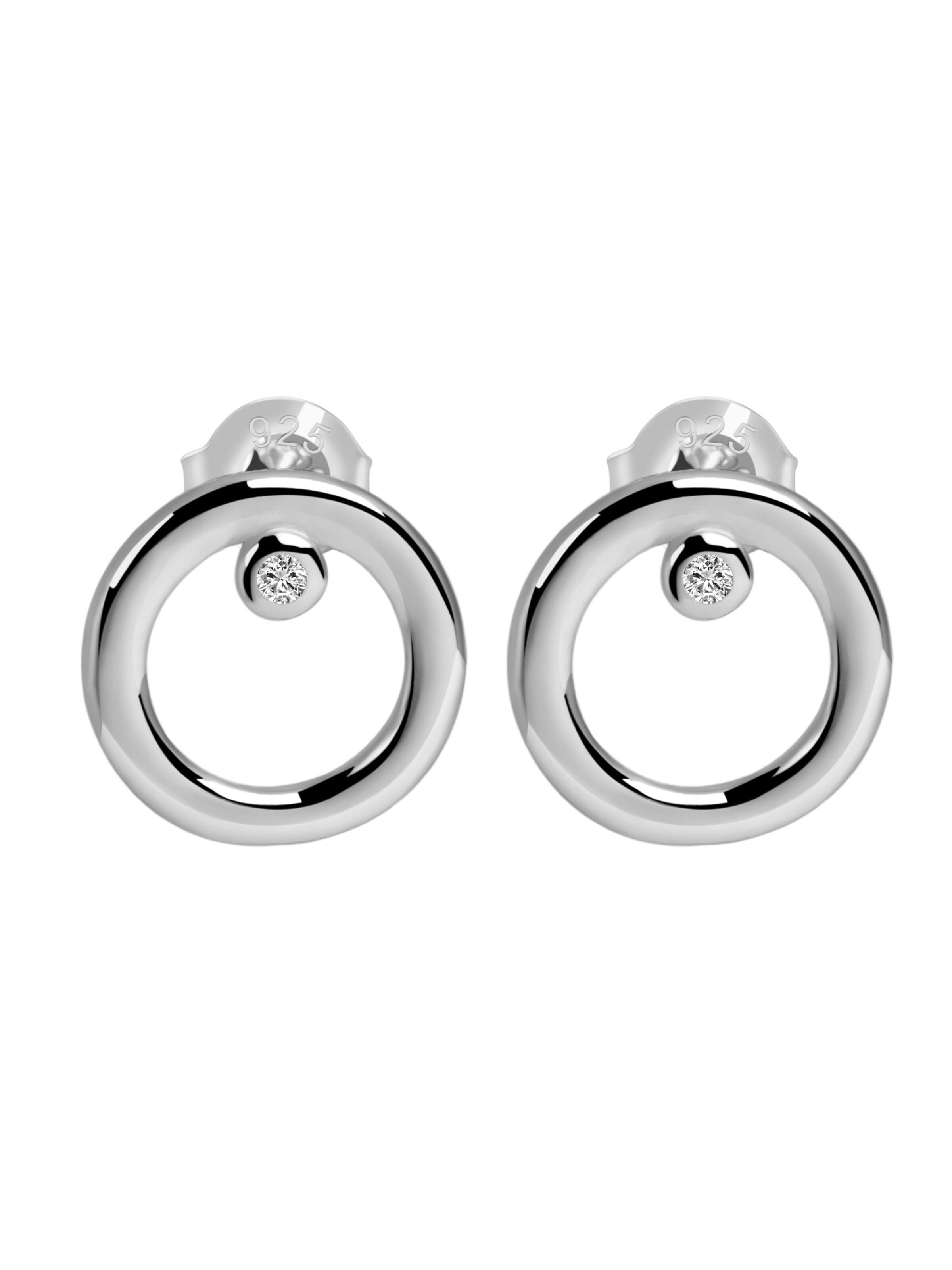 Akzent Earrings '"Beatrice" aus 925 Sterlingsilber, rhodiniert, langlebig' in Silver