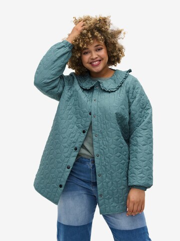 Zizzi Between-Season Jacket in Blue: front