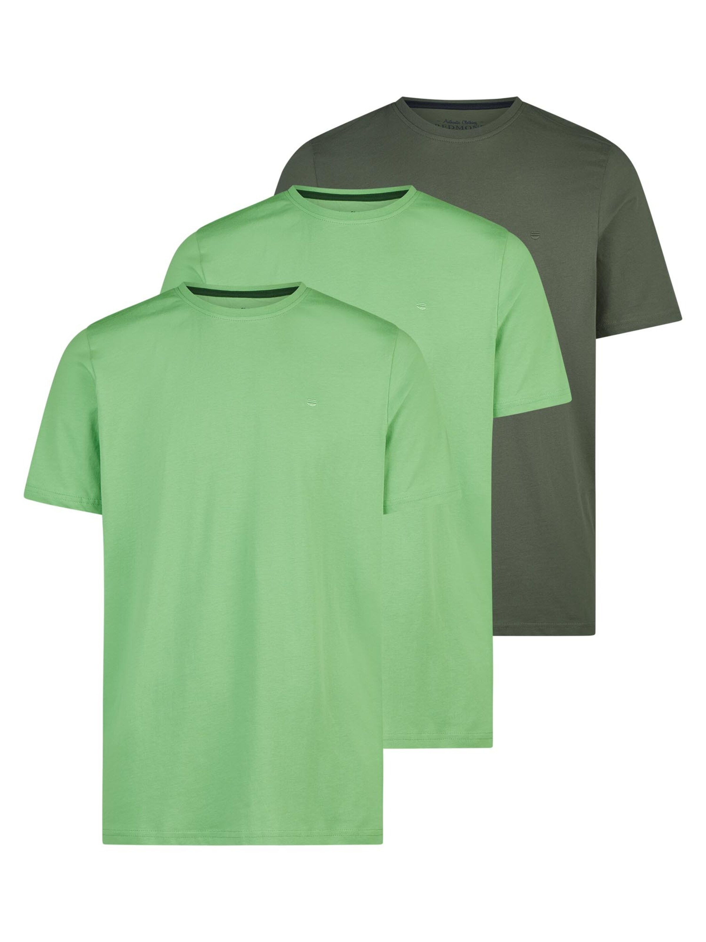 redmond Shirt 'Basic'‌ in Grün: Vorderseite