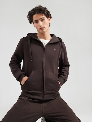 Veste de survêtement 'Premium Core' G-STAR en marron : devant