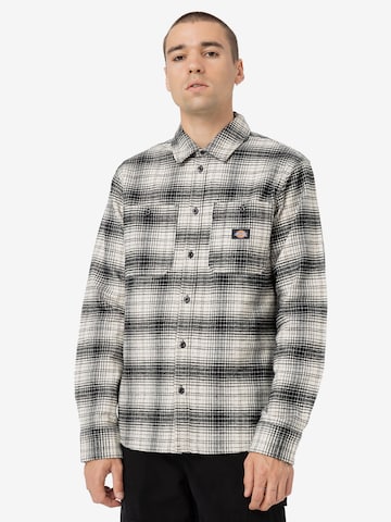 DICKIES - Regular Fit Camisa 'EVANSVILLE' em cinzento: frente