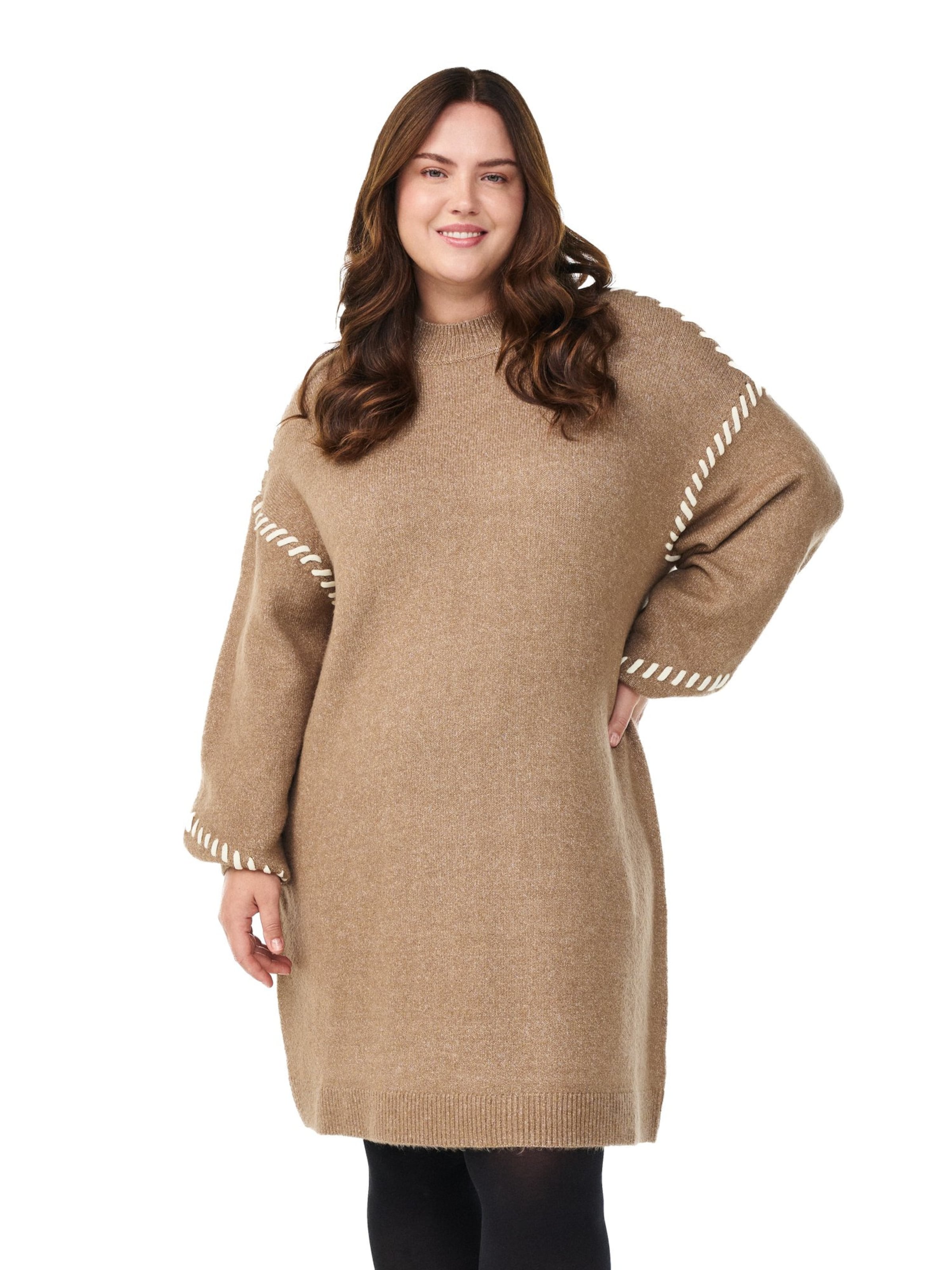 brūns Zizzi Adīta kleita 'Lea': no priekšpuses