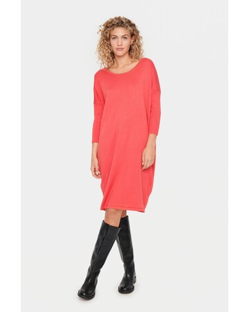 SAINT TROPEZ - Vestido de malha 'Mila' em vermelho: frente