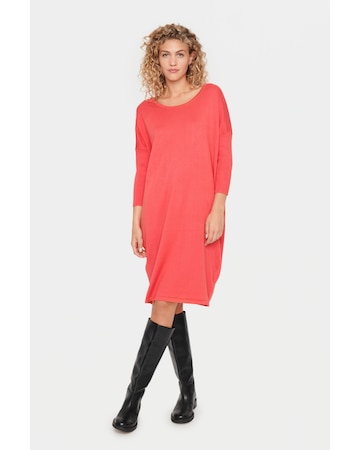 SAINT TROPEZ Πλεκτό φόρεμα 'Mila' σε κόκκινο: μπροστά