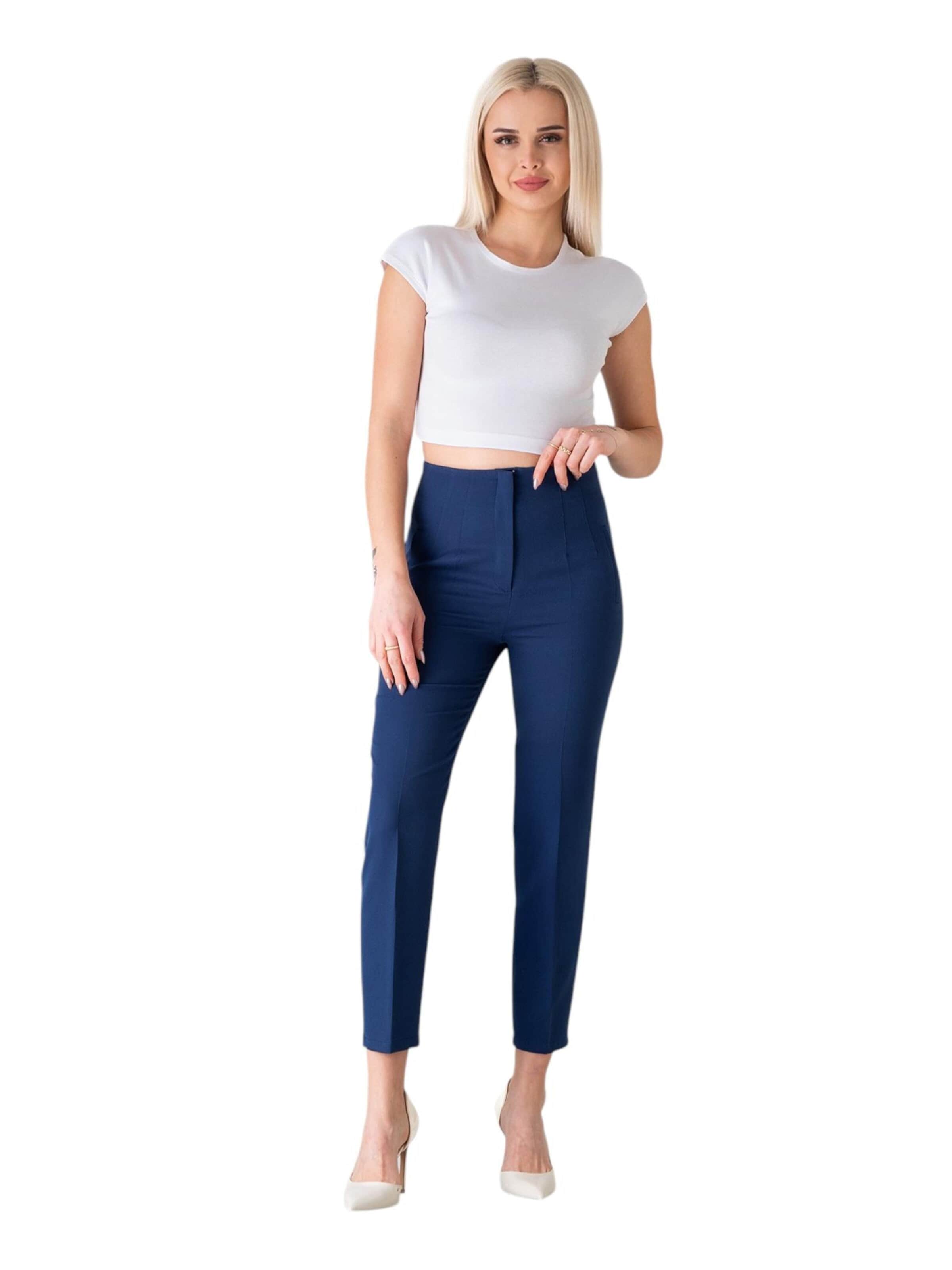 Slimfit Pantaloni con piega frontale 'Alessia' di fashionshowcase in blu