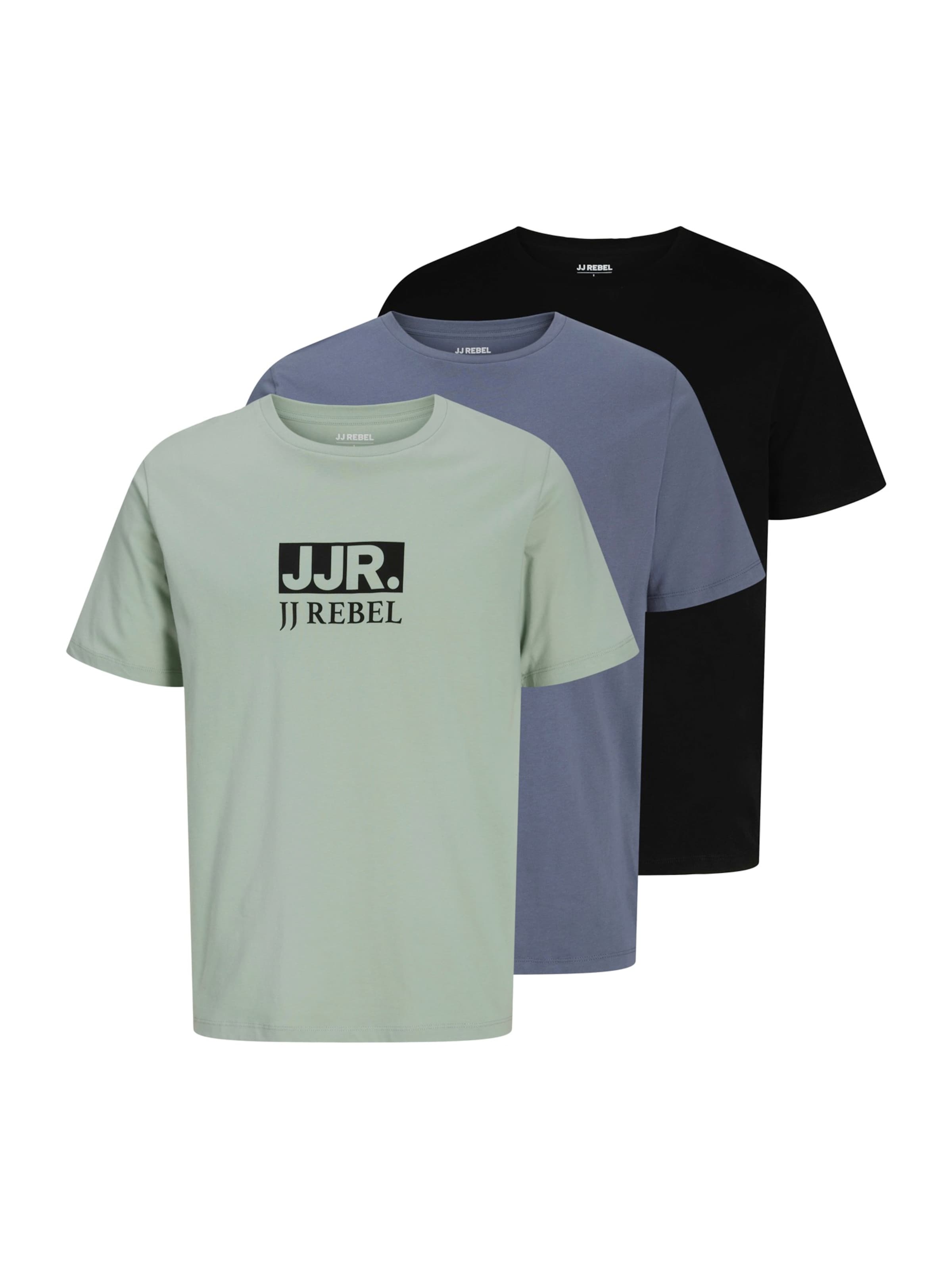 JJ Rebel Тениска 'JREBVALDE' в сиво: отпред