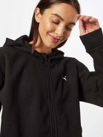 PUMA Athletic Zip-Up Hoodie in Black