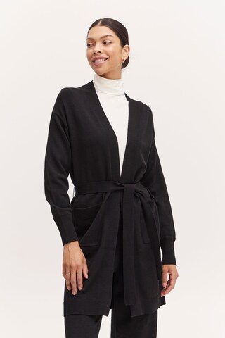b.young Gebreid vest 'NONINA' in Zwart: voorkant