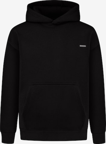 Smilodox Ilyas Blank Basic Hoodie in Schwarz: Vorderseite