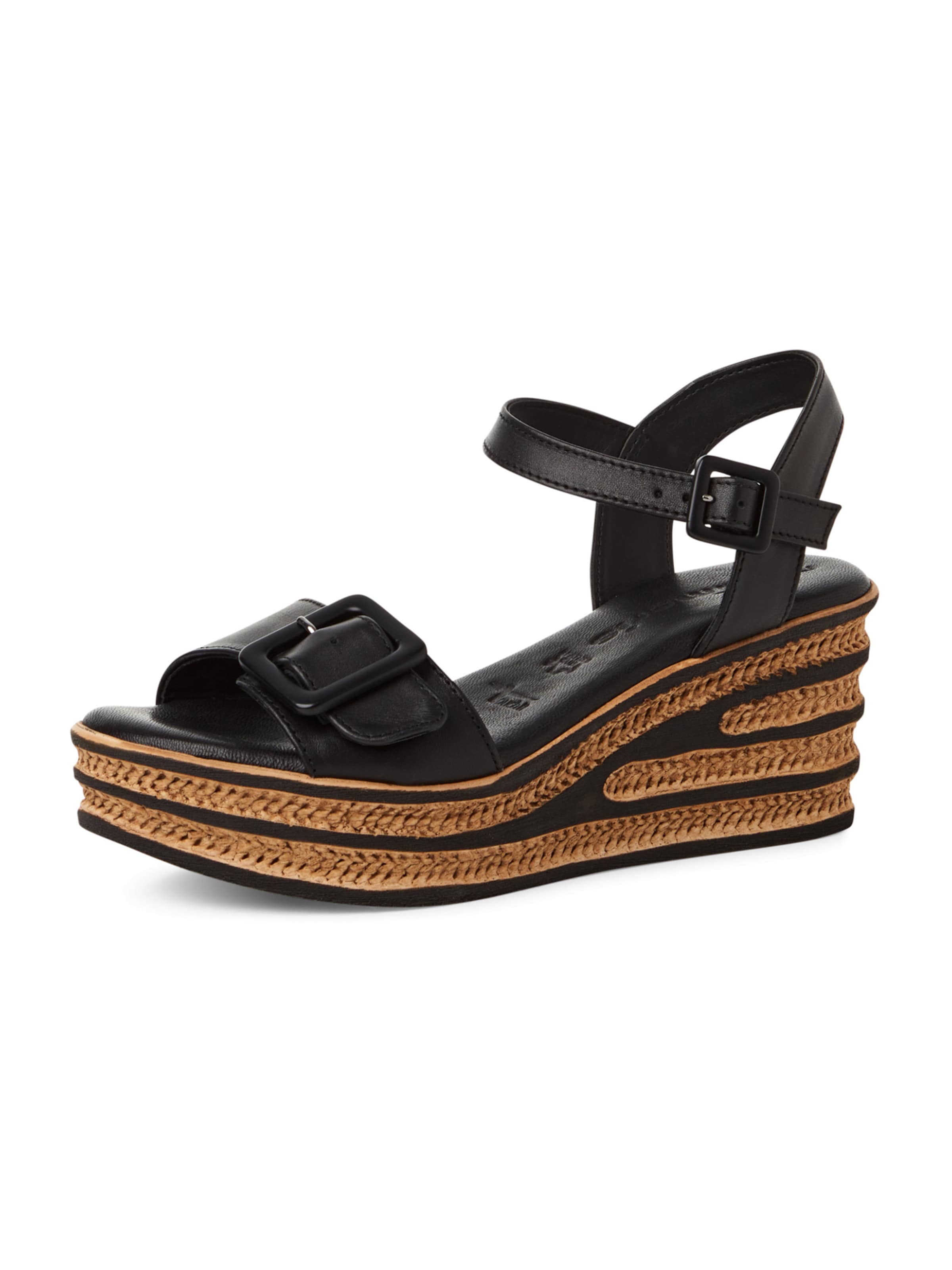 Sandalo di Tamaris in nero: frontale