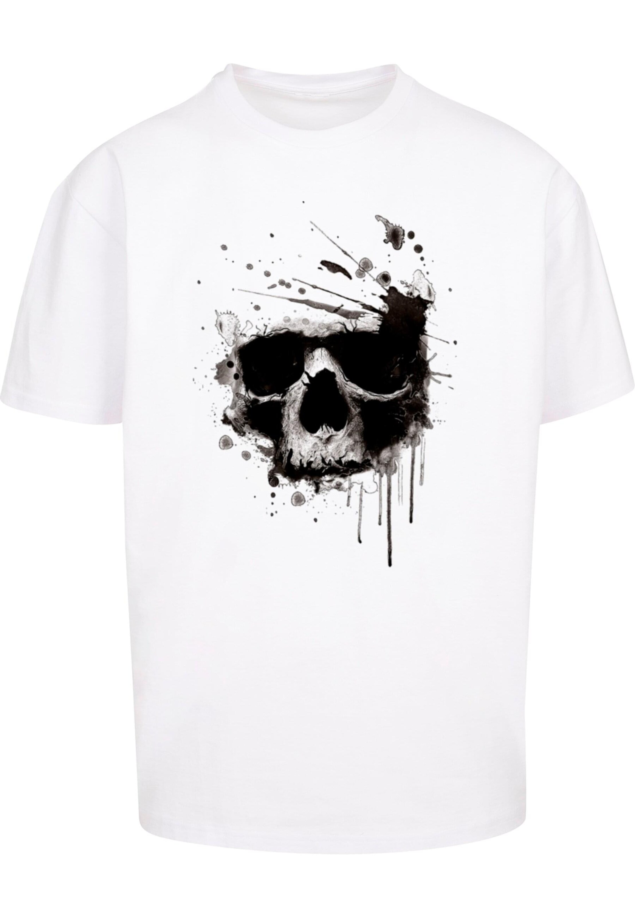 T-Shirt 'Skull' Mister Tee en blanc : devant