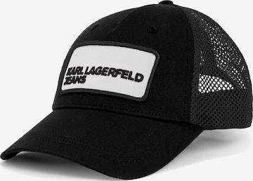 juoda KARL LAGERFELD JEANS Kepurė ' NETZSTOFF-KAPPE MIT KLJ-LOGO ': priekis