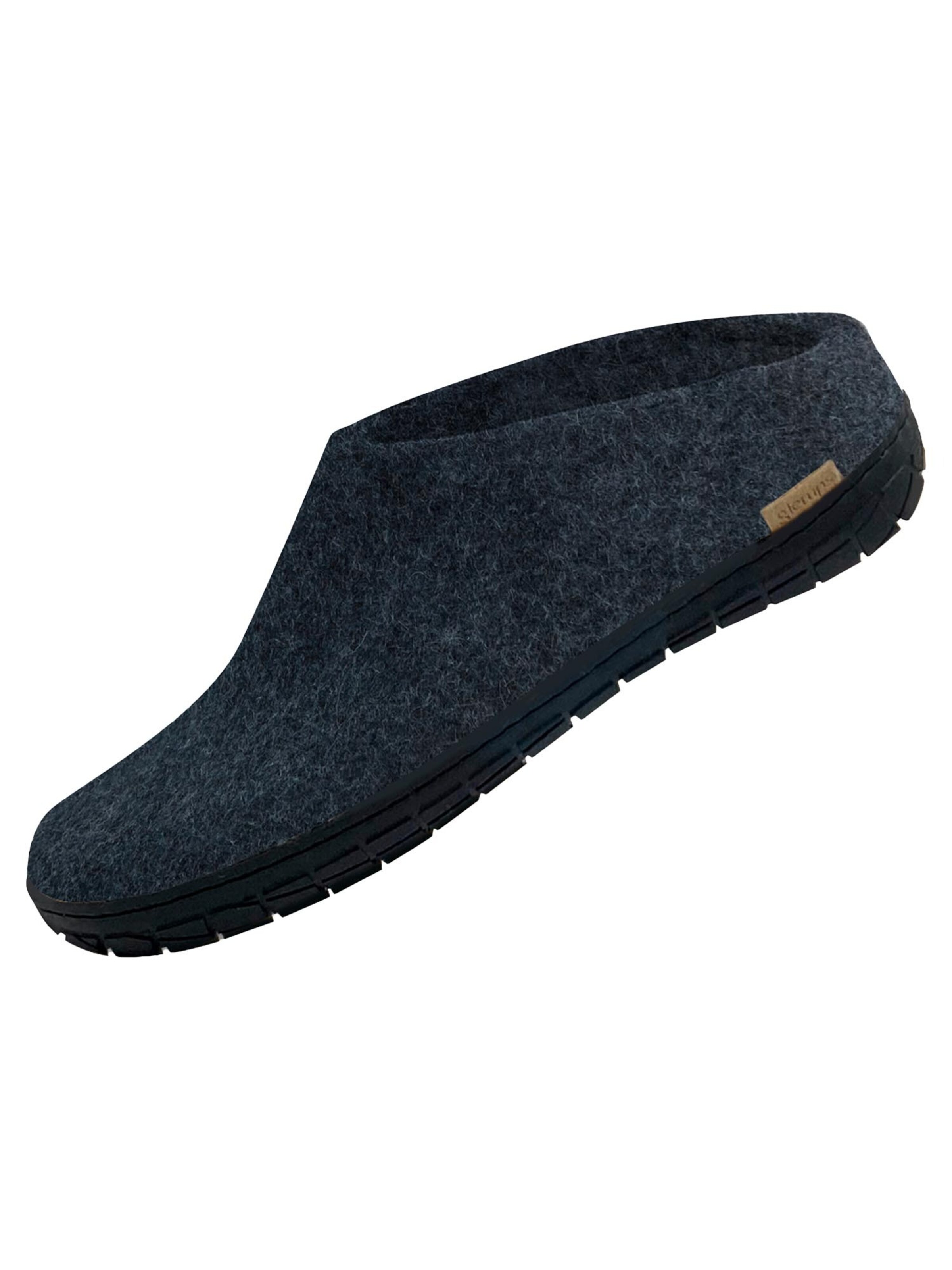Glerups Slippers 'Black Rubber' in Blue