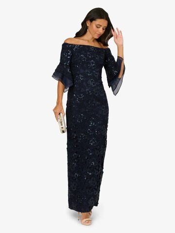 Adrianna Papell Langes Abendkleid 'Sequin Lace Combo Column Gown' in Blau