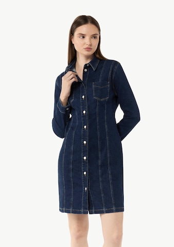 comma casual identity Shirt Dress in Blue: front