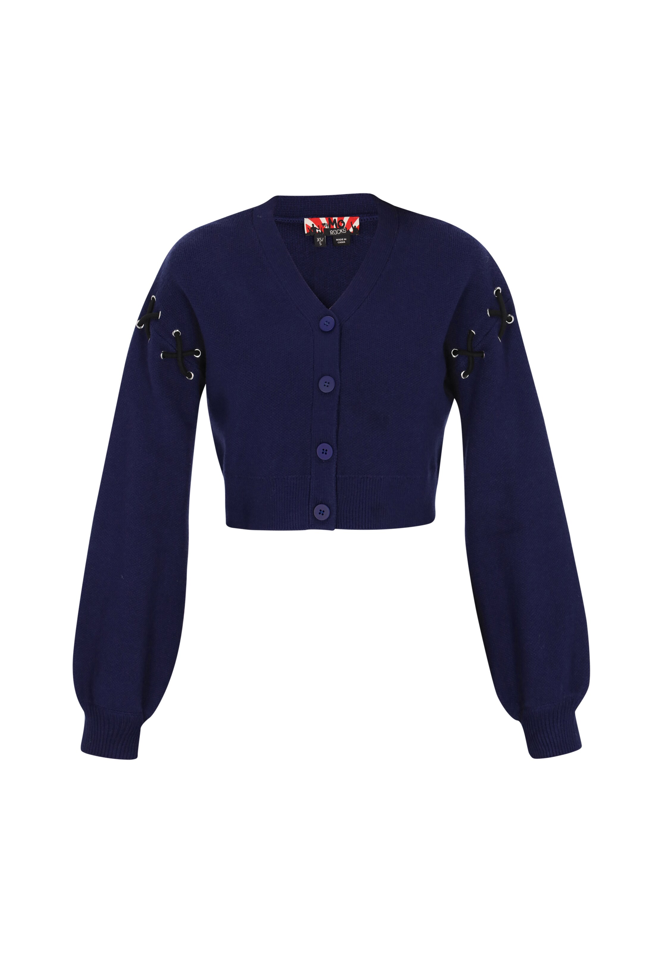 myMo ROCKS Strickjacke in Blau: Vorderseite
