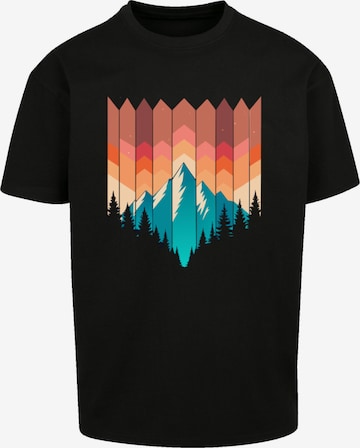 T-Shirt 'Berg Sonnenuntergang' F4NT4STIC en noir : devant